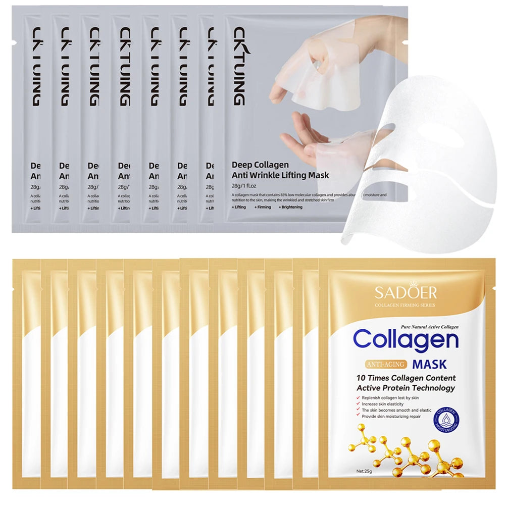 12PCS Collagen Face Mask – Deep Hydration & Anti-Aging Skincare